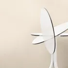 Tavolinë kafeje e rrumbullakët e shtrirë në natyrë me 3 këmbë në 2 ngjyra alumini - Filomena Viadurini