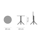 Tavolinë kafeje e rrumbullakët e shtrirë në natyrë me 3 këmbë në 2 ngjyra alumini - Filomena Viadurini