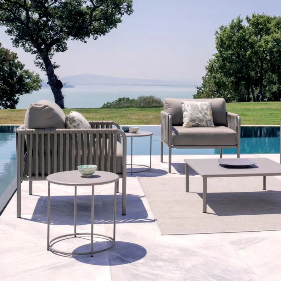 Tavolinë kafeje kopshti në çelik të galvanizuar të madhësive të ndryshme Prodhuar në Itali - Brienne Viadurini