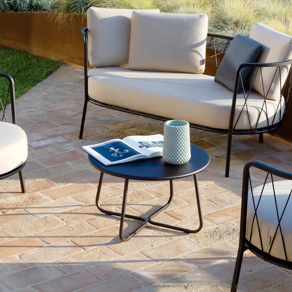 Tavolinë kafeje kopshti në çelik të galvanizuar Prodhuar në Itali - Brienne Viadurini