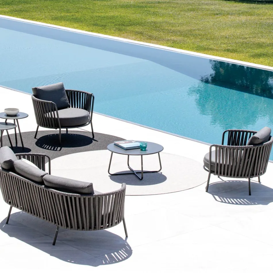 Tavolinë kafeje kopshti në çelik të galvanizuar Prodhuar në Itali - Brienne Viadurini