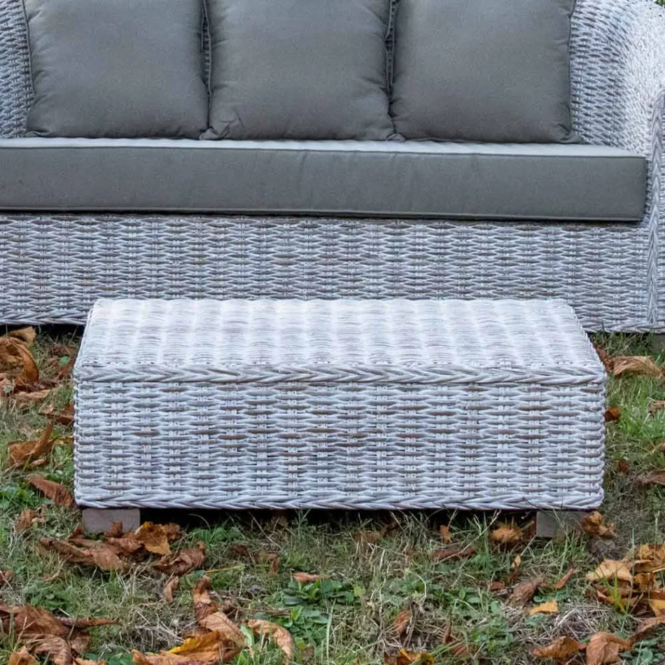 Tavolinë kafeje kopshti me fibra natyrale nga Kubù - Isildur Viadurini