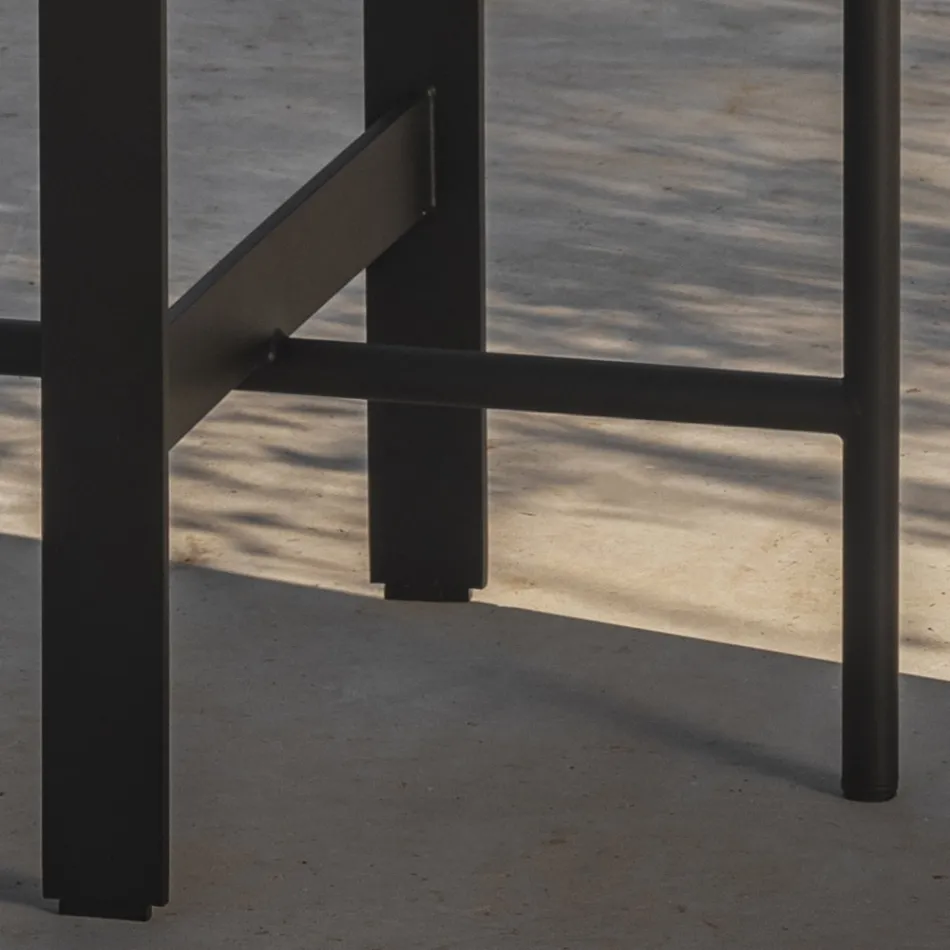 Tavolinë kafeje kopshti prej guri dhe çeliku Prodhuar në Itali - Filloni nga Myyour Viadurini