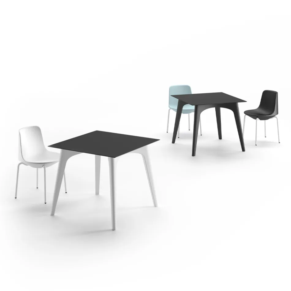 Tavolinë kafeje kopshti në HPL dhe Polietileni Made in Italy - Rizia Viadurini