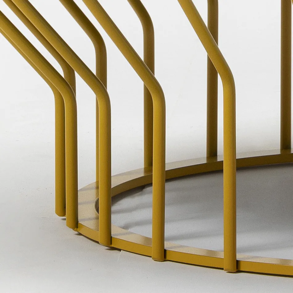 Tavolinë kafeje kopshti në qelq qeramike dhe metal Prodhuar në Itali - Guerrino Viadurini