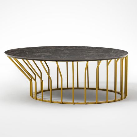 Tavolinë kafeje kopshti në qelq qeramike dhe metal Prodhuar në Itali - Guerrino Viadurini