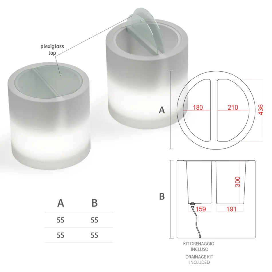 Tavolinë kafeje Bright Garden në polietileni të bardhë Prodhuar në Itali - Trek Viadurini