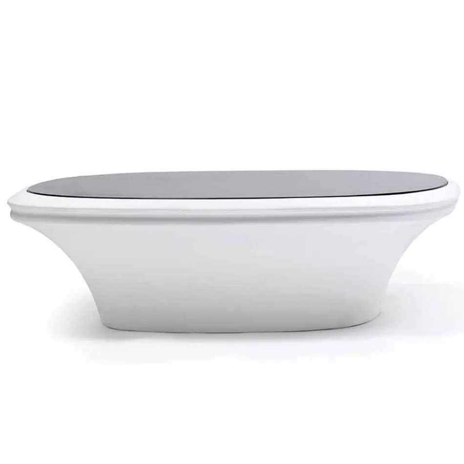 Tavolinë moderne kopshtesh Ufo 100x100 cm nga Vondom, në polietileni Viadurini