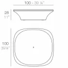 Tavolinë moderne kopshtesh Ufo 100x100 cm nga Vondom, në polietileni Viadurini