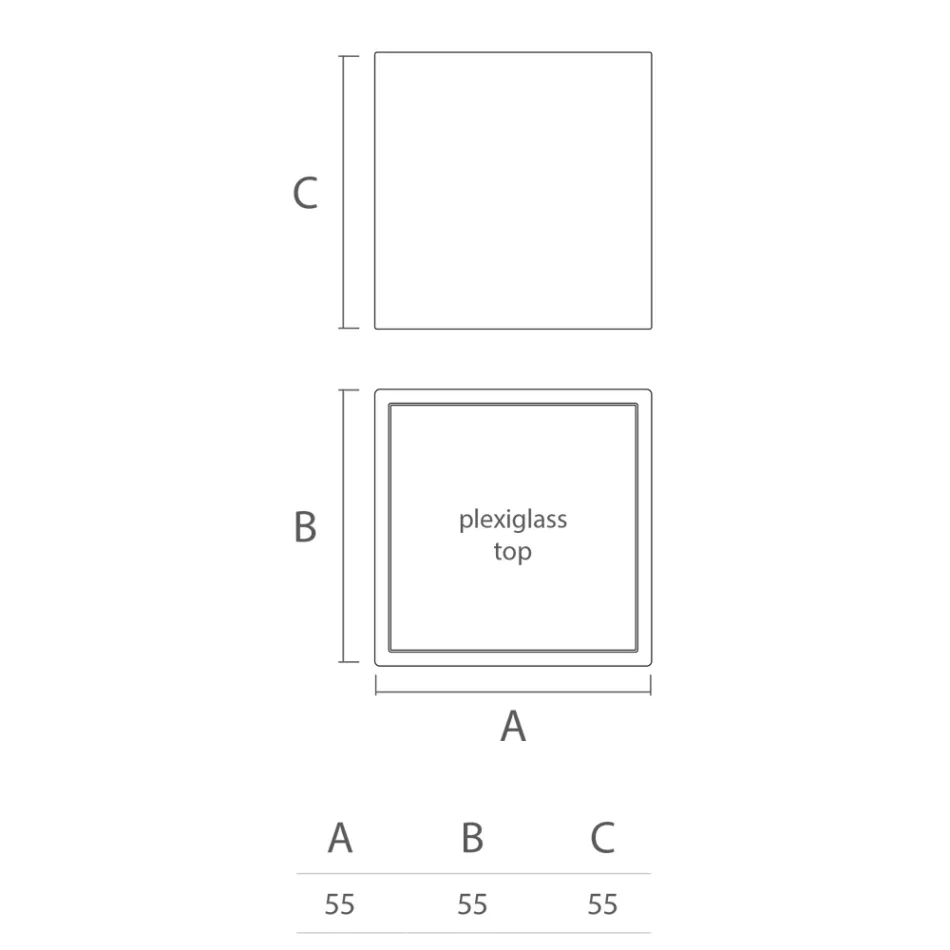 Tavolinë kafeje Square Garden me polietileni me ngjyra Prodhuar në Itali - Noemi Viadurini