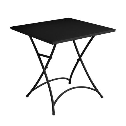 Tavolinë kafeje e palosshme e kopshtit katror me hekur gri antracit - Zoubiba Viadurini