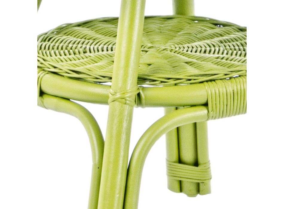 Tavolinë e rrumbullakët e kafesë Kopshti me bastun prej palme kacavjerrëse projektuese, me diametër 52 cm - Favolizia Viadurini