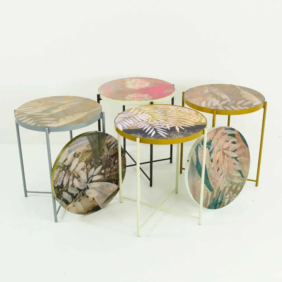 Tavolinë kafeje e Brendshme ose e Jashtme me Strukturë Metalike Prodhuar në Itali - Carim Viadurini