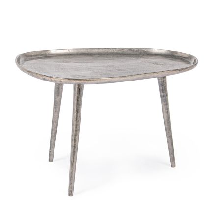 Tavolinë kafeje e praruar dhe dizajn antik alumini Homemotion - Smemo Viadurini