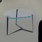 Tavolinë kafeje artizanale në xham dhe çelik prodhuar në Itali - Alicante Viadurini