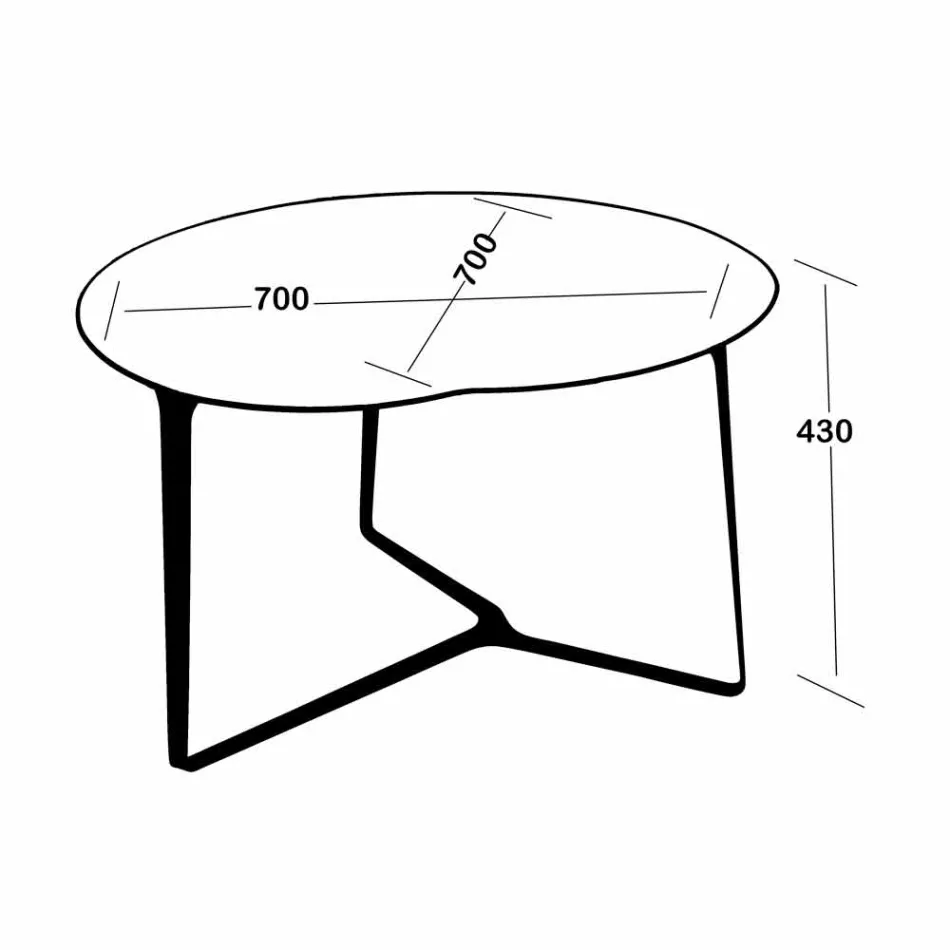 Tavolinë kafeje artizanale në xham dhe çelik prodhuar në Itali - Alicante Viadurini