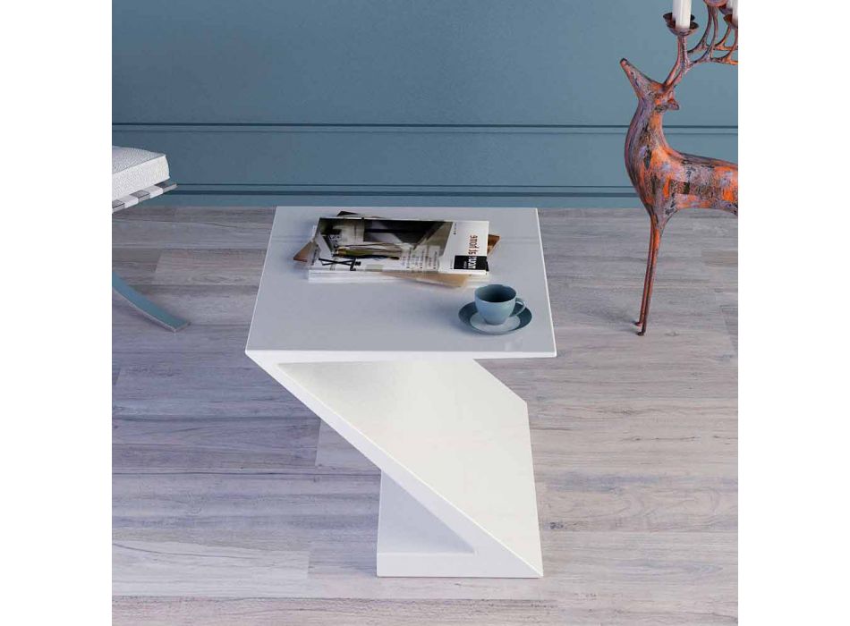 Tavolina e bardhë e stilave moderne e modelimit Zeta e bërë në Itali Viadurini