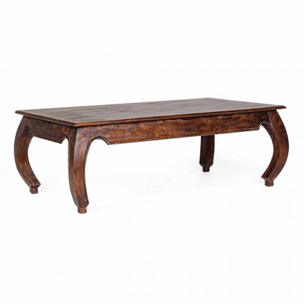 Tavolinë kafeje prej druri të akacieve të ngurta Homemotion Classic - Zucco Viadurini