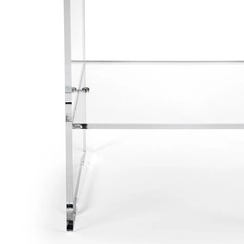 Tavolinë Kafeje me 1 Raft në Plexiglas Transparent Made in Italy - Mulan Viadurini