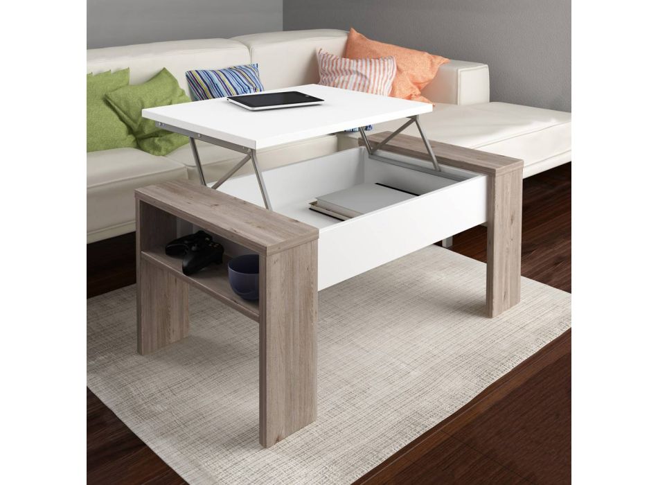Tavolinë kafeje me enë ekologjike druri - Cripto Viadurini