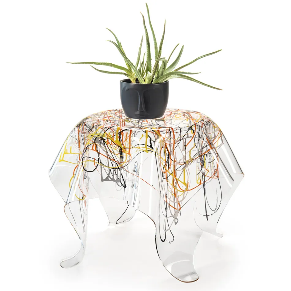 Tavolinë kafeje me majë dhe bazë pleksiglas Made in Italy - Brento Viadurini