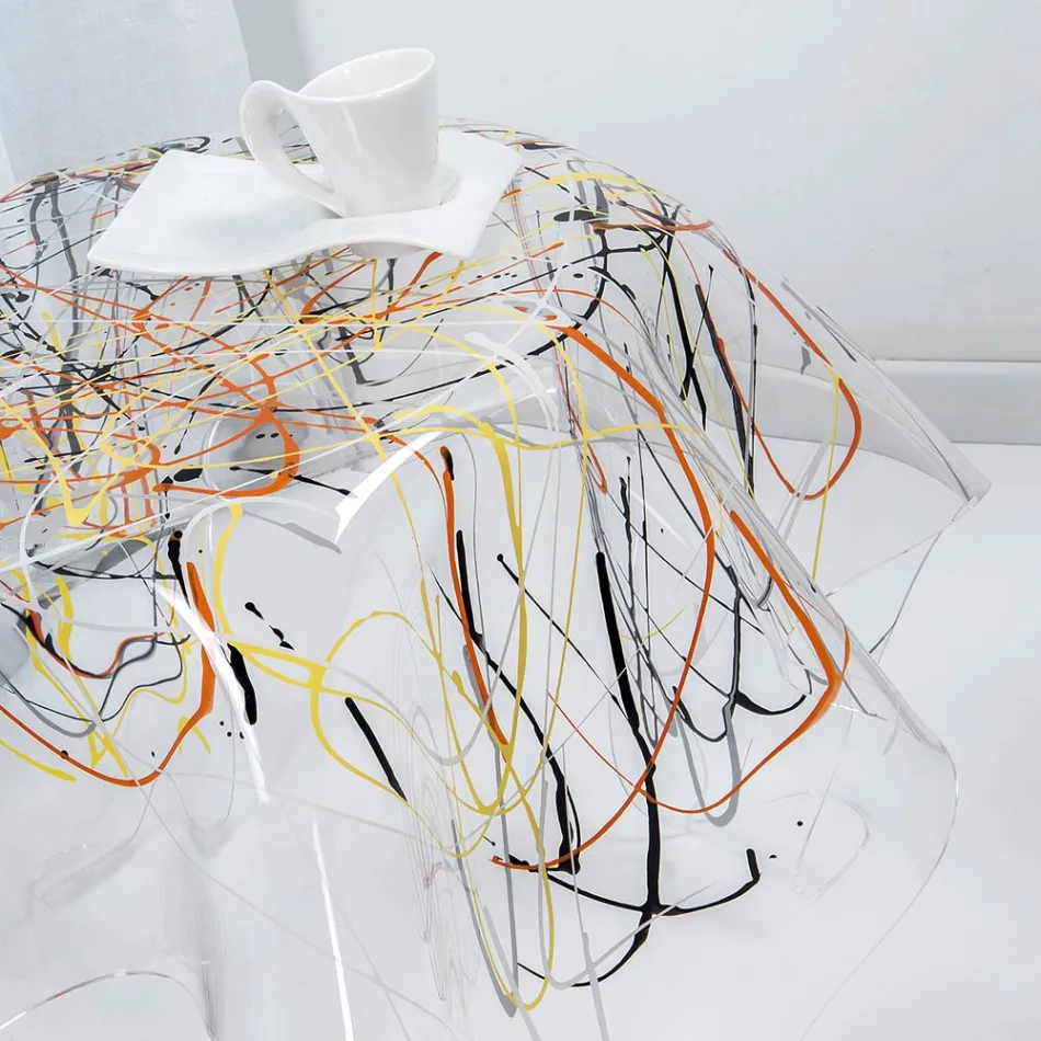 Tavolinë kafeje me majë dhe bazë pleksiglas Made in Italy - Brento Viadurini