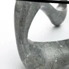 Tavolinë kafeje me majë xhami dhe bazë guri fosil - Kaliforni Viadurini