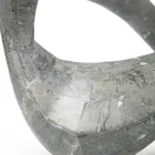 Tavolinë kafeje me majë xhami dhe bazë guri fosil - Kaliforni Viadurini