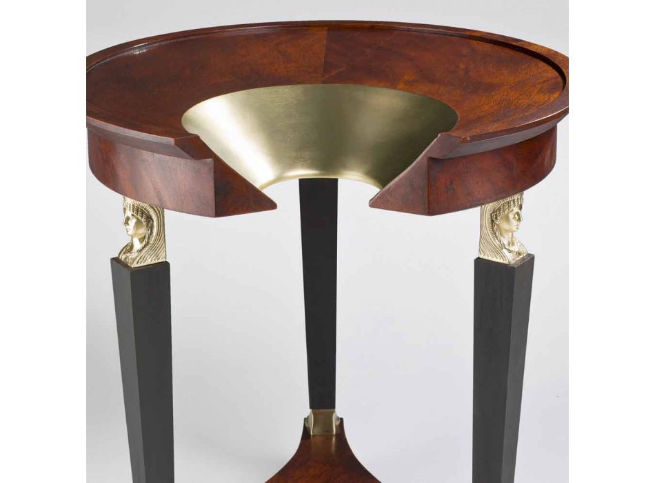 Tavolinë kafeje me dekor xhami të lartë dhe bronzi, Venus Viadurini