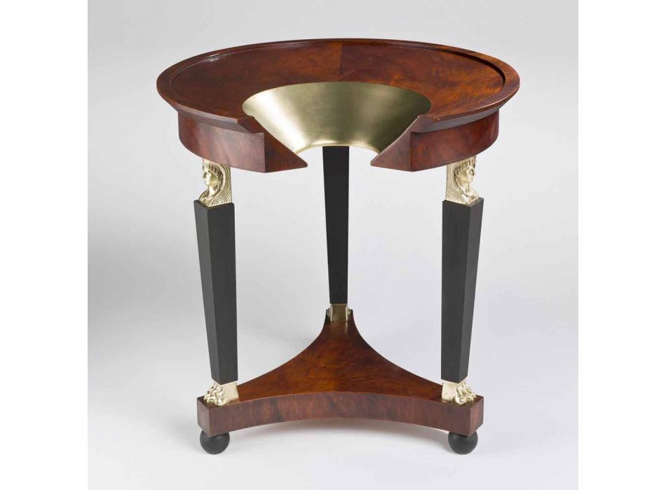 Tavolinë kafeje me dekor xhami të lartë dhe bronzi, Venus Viadurini