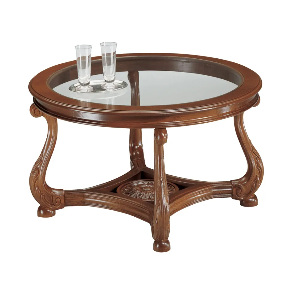 Tavolinë kafeje me majë xhami Made in Italy - Sedna Viadurini