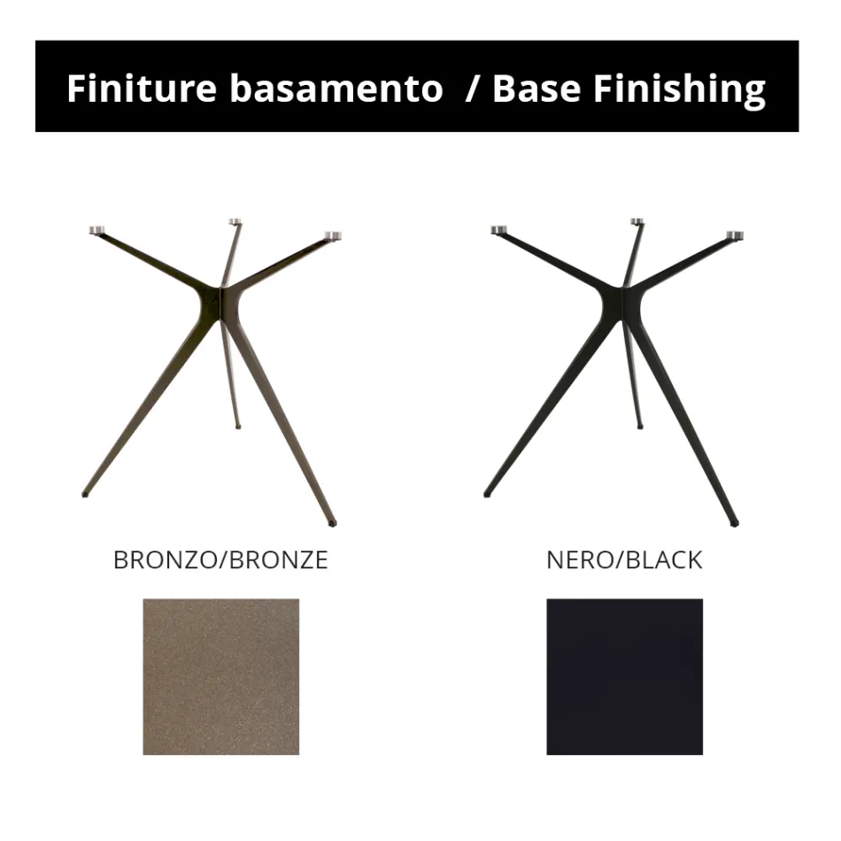 Tavolinë kafeje me majë xhami të rrumbullakët dhe 3 këmbë, Made in Italy - Siste Viadurini