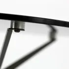 Tavolinë kafeje me majë xhami të rrumbullakët dhe 3 këmbë, Made in Italy - Siste Viadurini