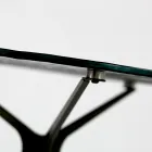 Tavolinë kafeje me majë xhami të rrumbullakët dhe 3 këmbë, Made in Italy - Siste Viadurini