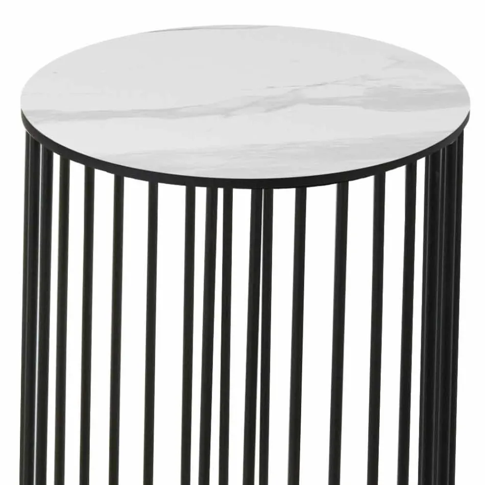 Tavolinë kafeje me majë të rrumbullakët qeramike Prodhuar në Itali - Montebianco Viadurini