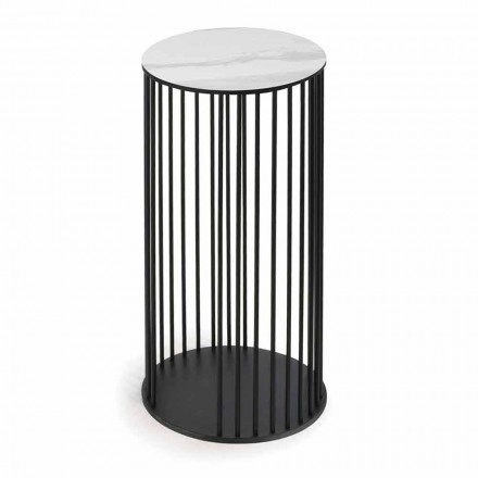 Tavolinë kafeje me majë të rrumbullakët qeramike Prodhuar në Itali - Montebianco Viadurini