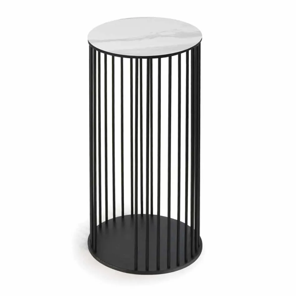 Tavolinë kafeje me majë të rrumbullakët qeramike Prodhuar në Itali - Montebianco Viadurini