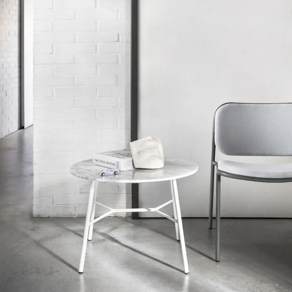 Tavolinë kafeje me majë mermeri të rrumbullakët Prodhuar në Itali - Makino Viadurini