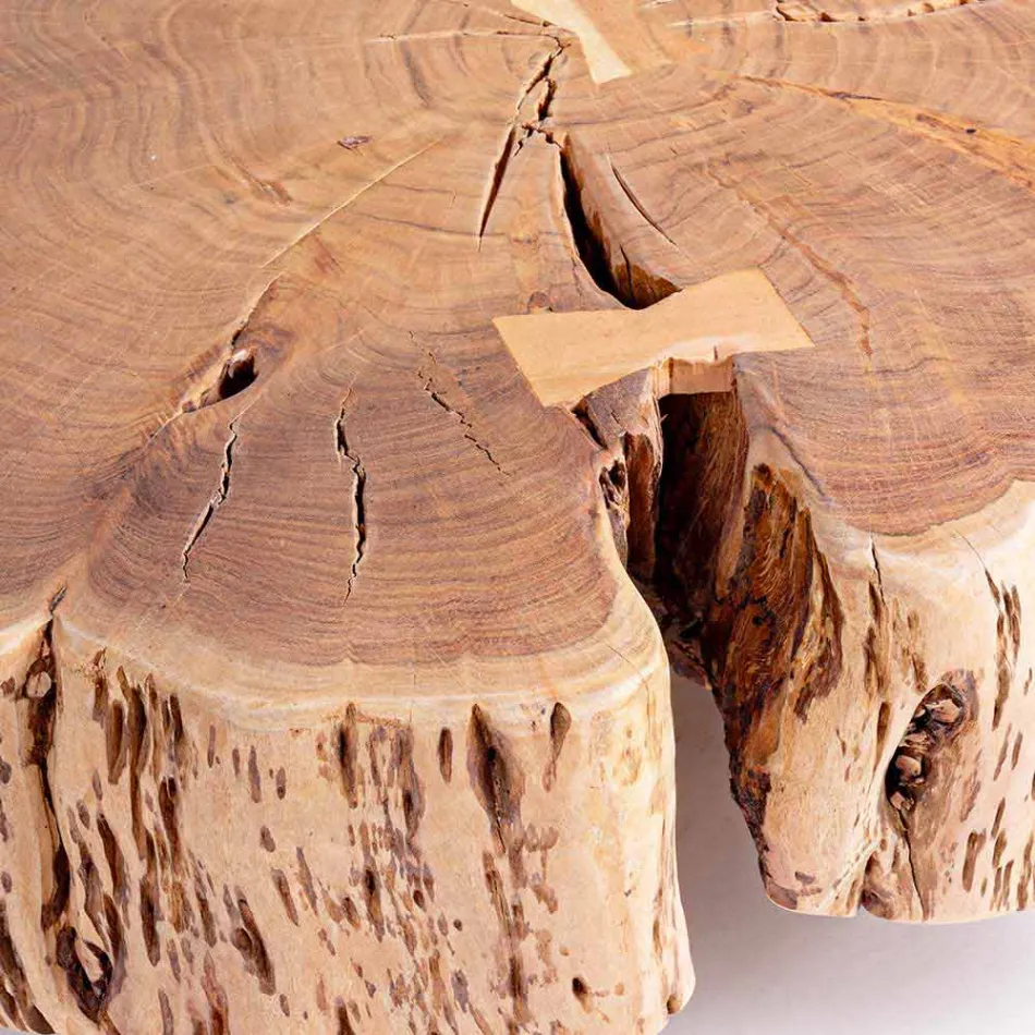 Tavolinë kafeje Homemotion me majë të formuar në dru akacie - Nabucco Viadurini