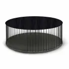 Tavolinë kafeje me majë druri të rrumbullakët prodhuar në Itali - Montebianco Viadurini