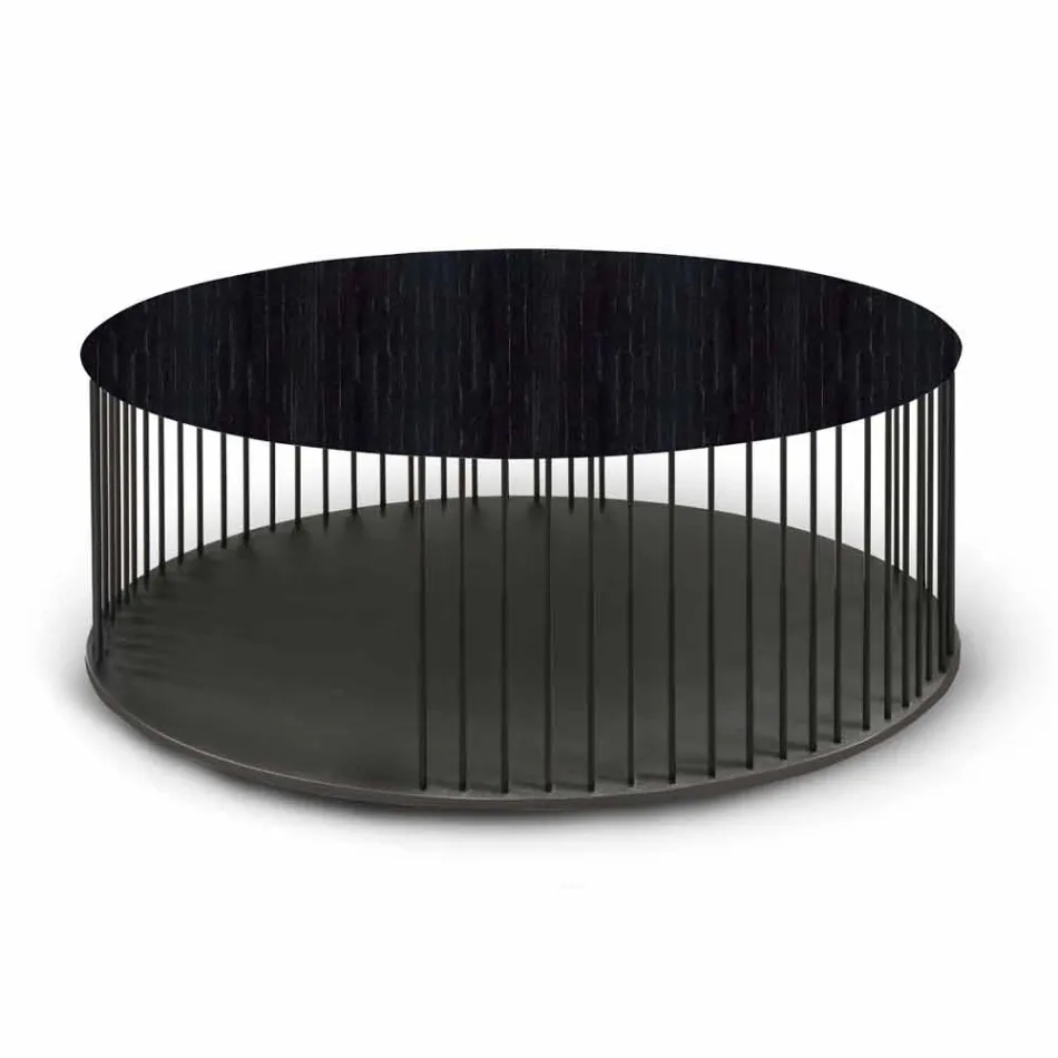 Tavolinë kafeje me majë druri të rrumbullakët prodhuar në Itali - Montebianco Viadurini