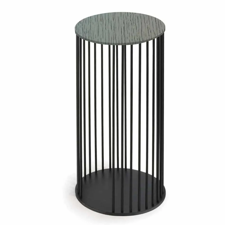 Tavolinë kafeje me majë druri të rrumbullakët prodhuar në Itali - Montebianco Viadurini