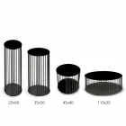 Tavolinë kafeje me majë druri të rrumbullakët prodhuar në Itali - Montebianco Viadurini