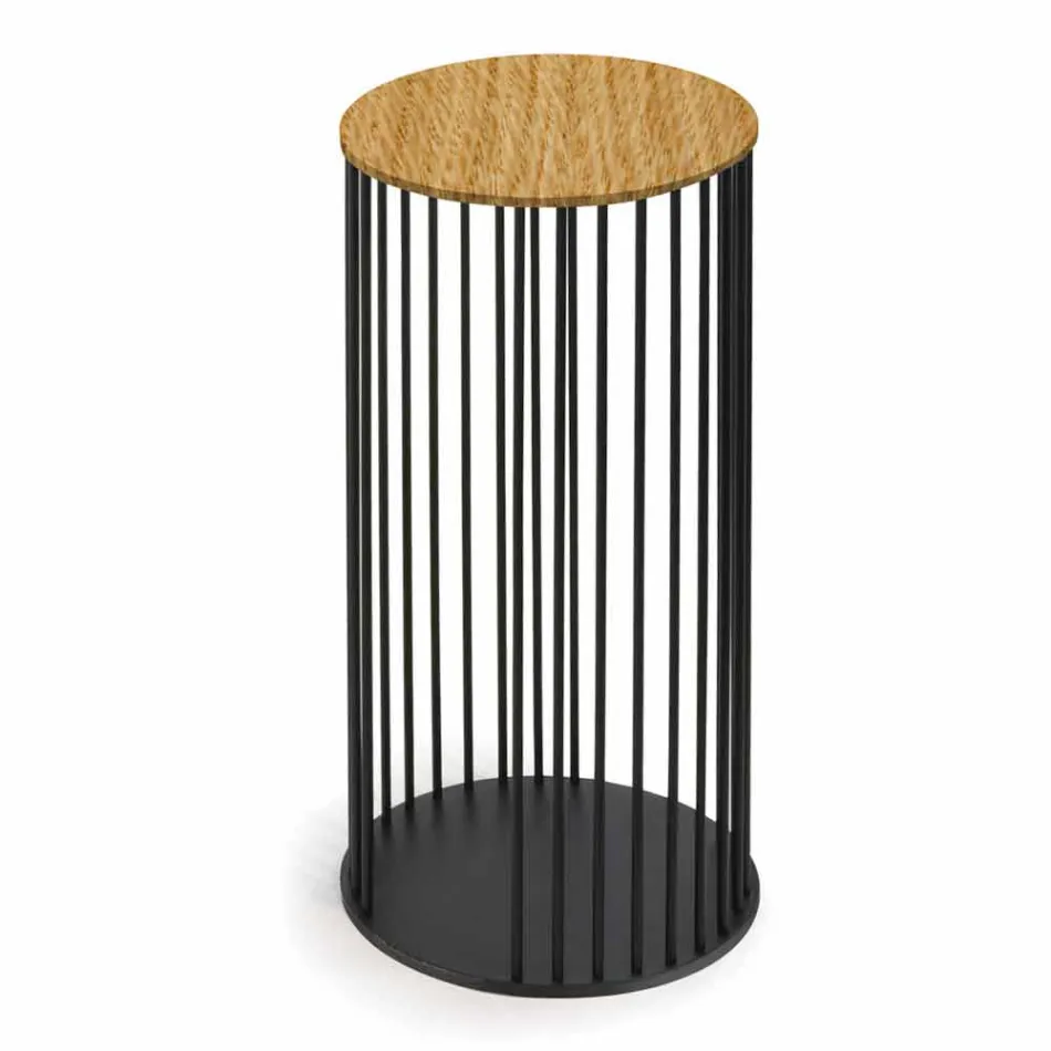 Tavolinë kafeje me majë druri të rrumbullakët prodhuar në Itali - Montebianco Viadurini