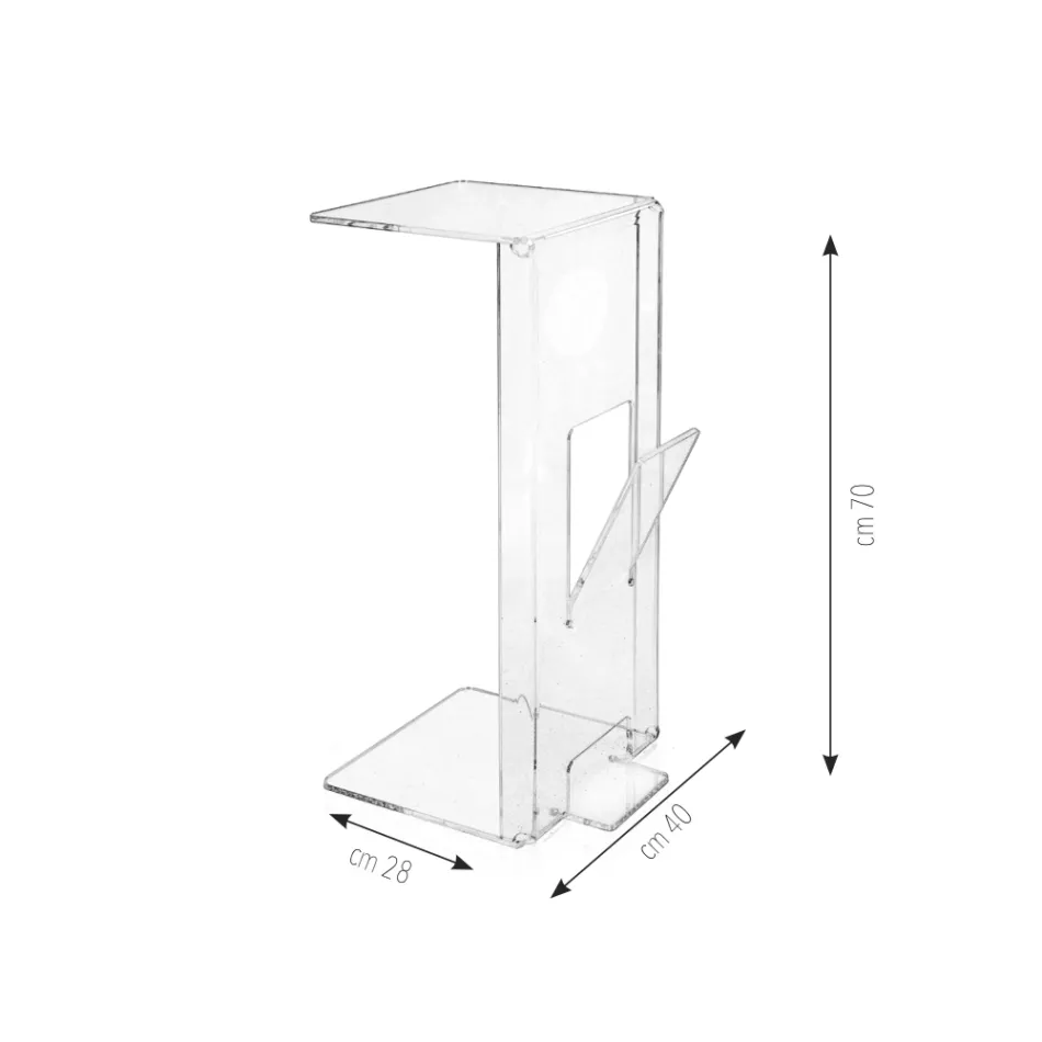 Tavolinë Kafeje me Raft Revistash Plexiglas Prodhuar në Itali - Belle Viadurini