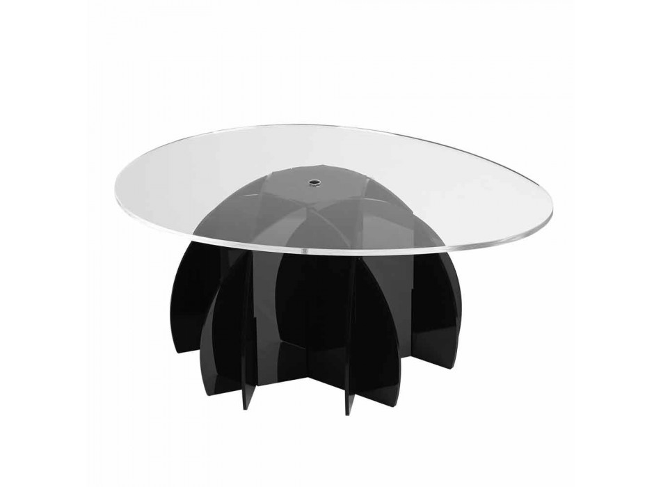 Tavolinë kafeje me raft transparent dhe bazë të zezë / satirë Phil Viadurini
