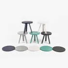 Dizajnoni tryezë kafeje me majë të rrumbullakët dhe këmbë të forta druri - Salerno Viadurini