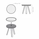 Dizajnoni tryezë kafeje me majë të rrumbullakët dhe këmbë të forta druri - Salerno Viadurini