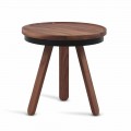 Dizajnoni tryezë kafeje me majë të rrumbullakët dhe këmbë të forta druri - Salerno