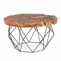Tavolinë kafeje me dizajn Homemotion me majën e dru tik - Grillo